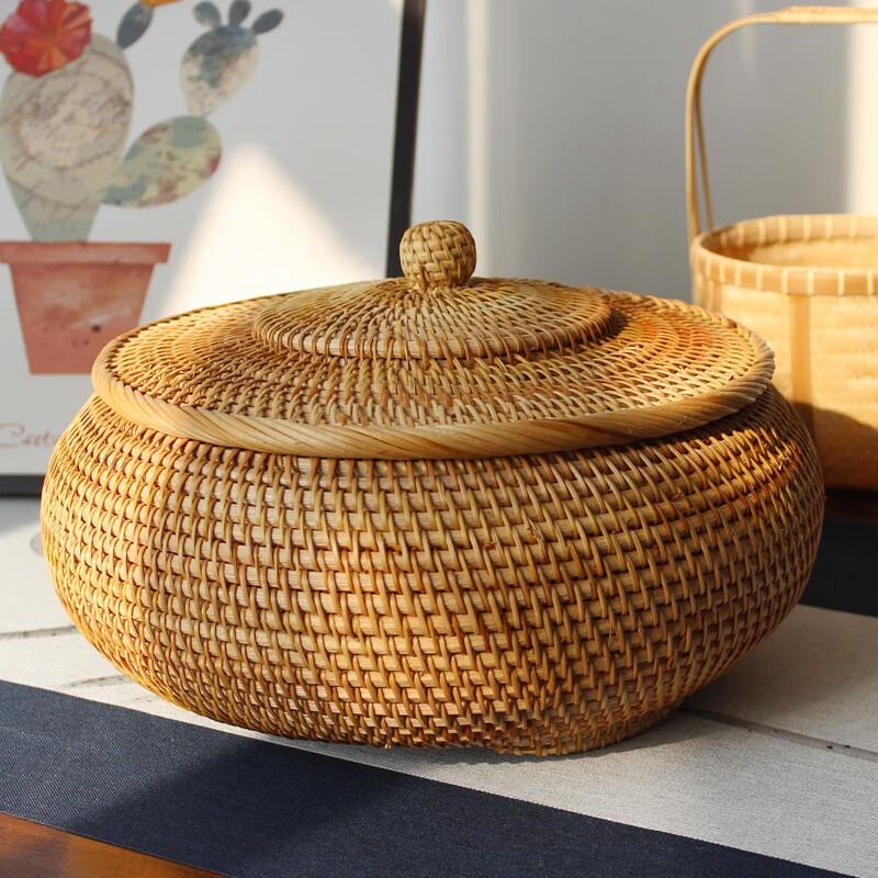 Hand-woven Bamboo Oval Storage Basket