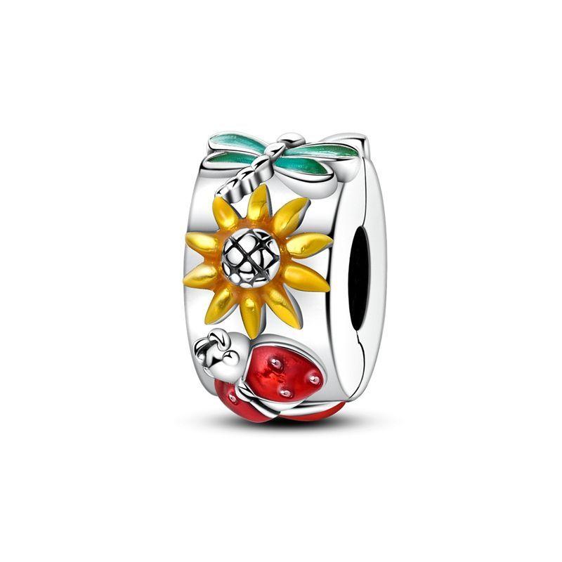 New Golden Sunflower Copper Charms Lucky Stars Beads Fit Bracelets & Necklaces Sun Moon Diamond Pendant Jewelry Diy