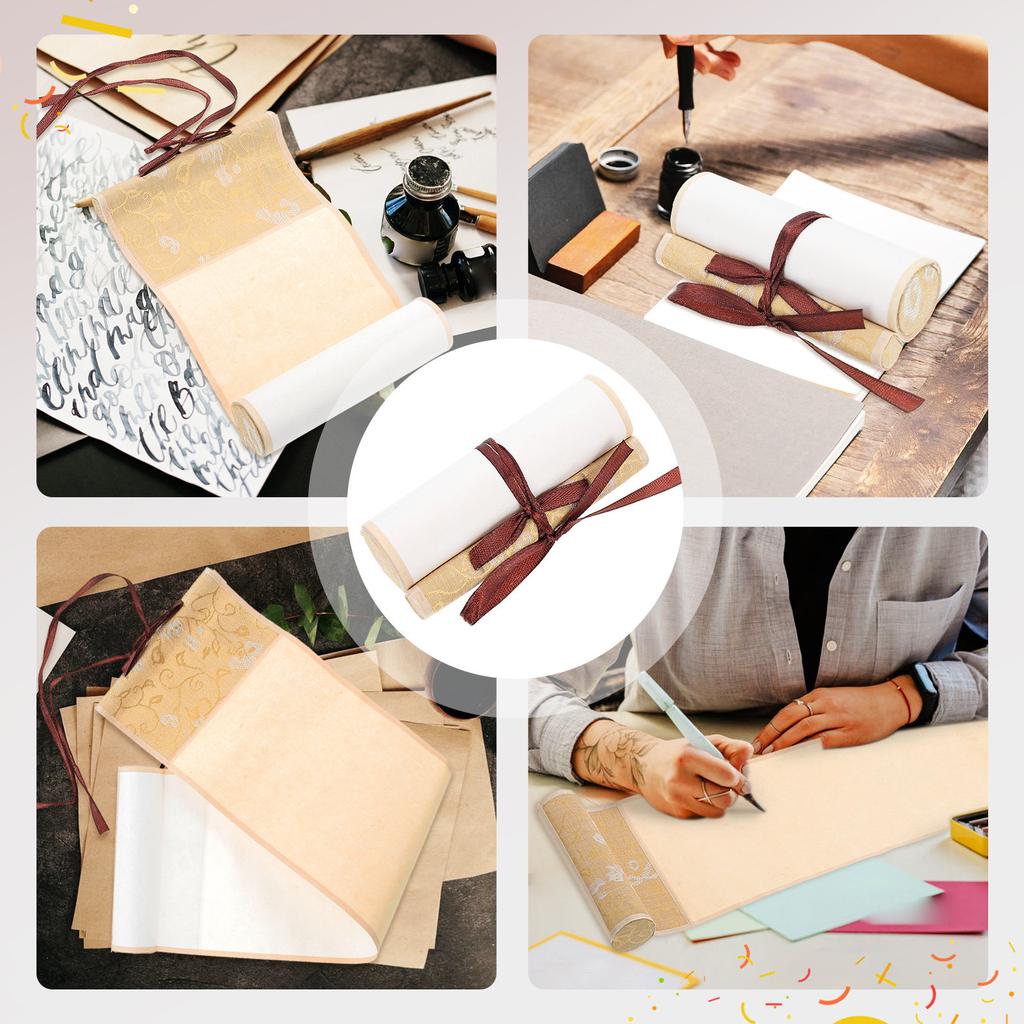 Chinese Calligraphy Scroll Premium Rice Paper Blank Hanging Scroll for Calligraphy Painting Writing Office Wall Decor