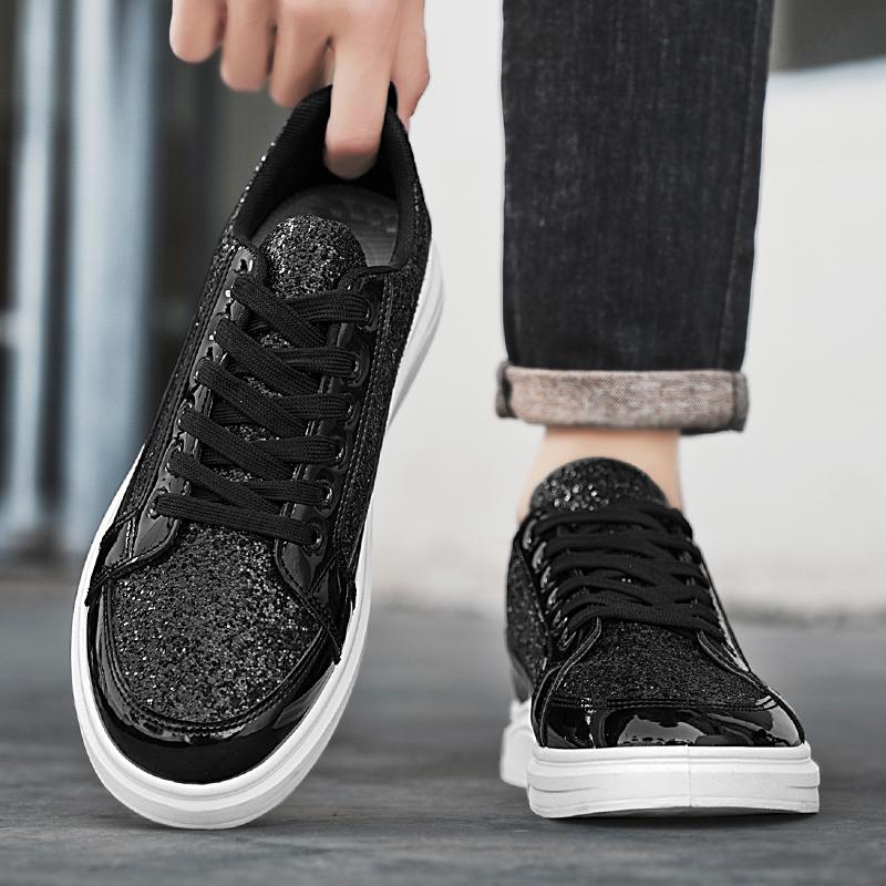 Spring Fall New Couple Casual Shoes Sequins Designer Versatile Breathable Platform Sneakers Men's Muffin Board Tennis Shoes