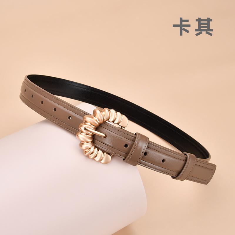 

Четыре сезона в наличии новый женский ремень нестандартная пряжка с буквами простой ремень из натуральной кожи корейский выпуск универсальный женский ремень 105cm