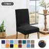 4PCS  Stretch Dining Chair Covers Feature Textured Checked Jacquard Fabric High Back Chair Slipcover Thick Chair Protectors