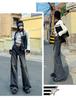 Cement Grey Retro Wide-Leg Micro Flare High-Waist Jeans for Women - Trendy Slimming Loose Fit, Spring/Autumn