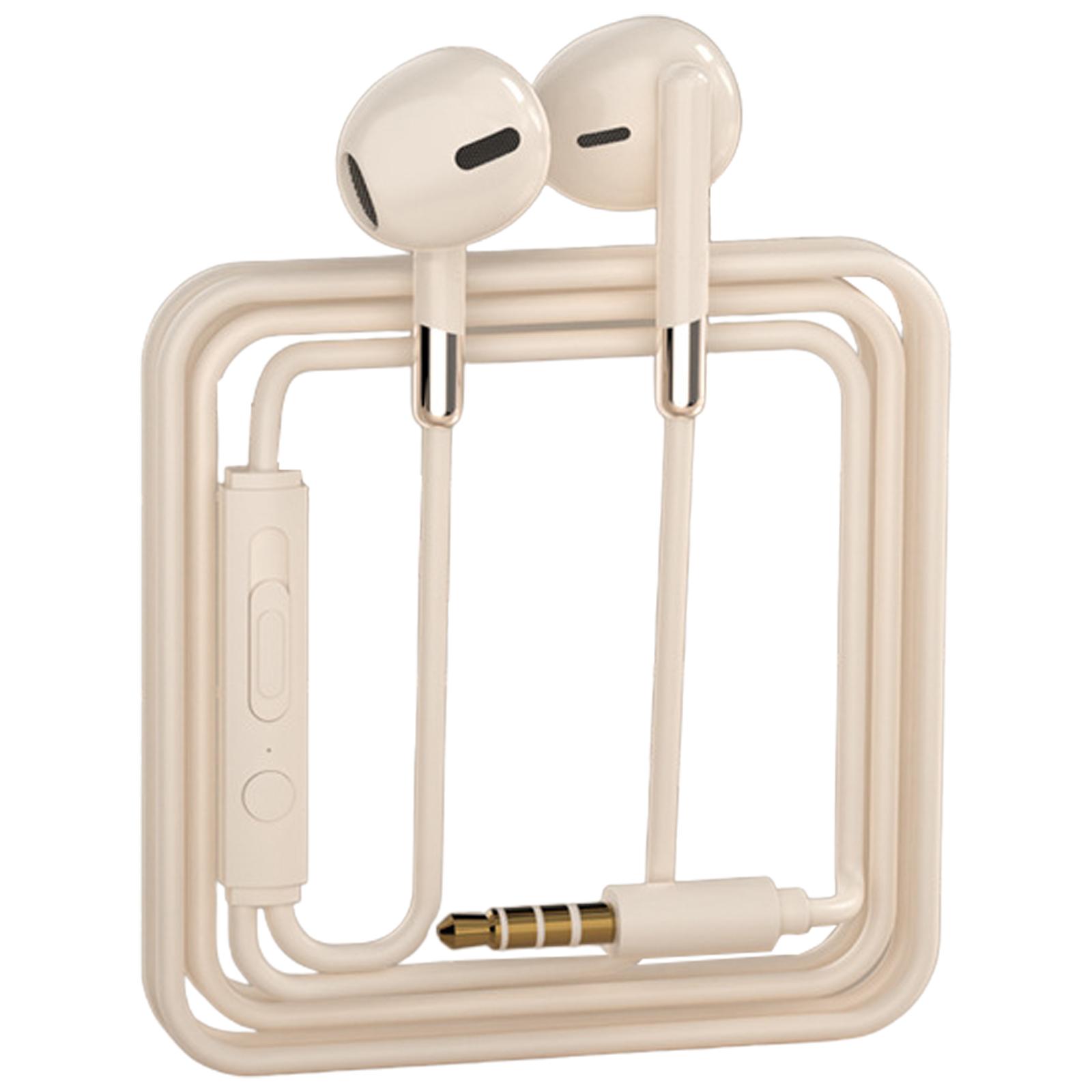 

HiFi стерео наушники полувкладыши наушники с микрофоном и регулятором громкости 3,5 мм/Type C шумоизолирующие вкладыши A телесный