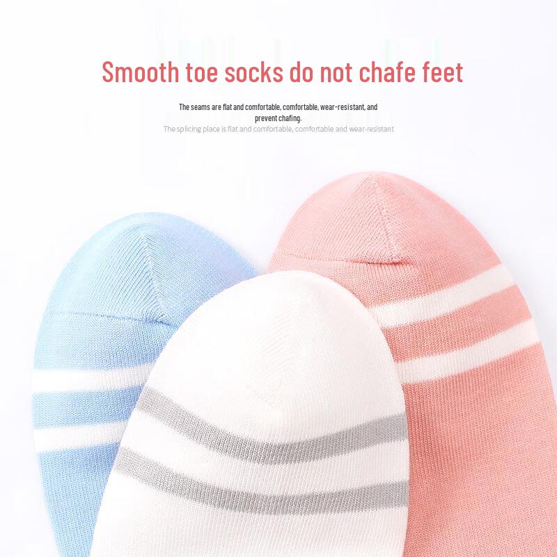 Langsha Women's Pure Cotton Ankle Socks 6-Pack