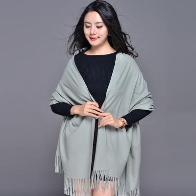 70 * 200cm Autumn And Winter New Women'S Solid Color Versatile Simple Tassel Imitation Cashmere Double-Sided Scarf Warm Scarf Atmosphere Shawl