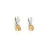 Citrine Pear Stud Earrings 925 Sterling Silver Rhodium Plated White Topaz Accent Gemstone Earrings Gift for Women