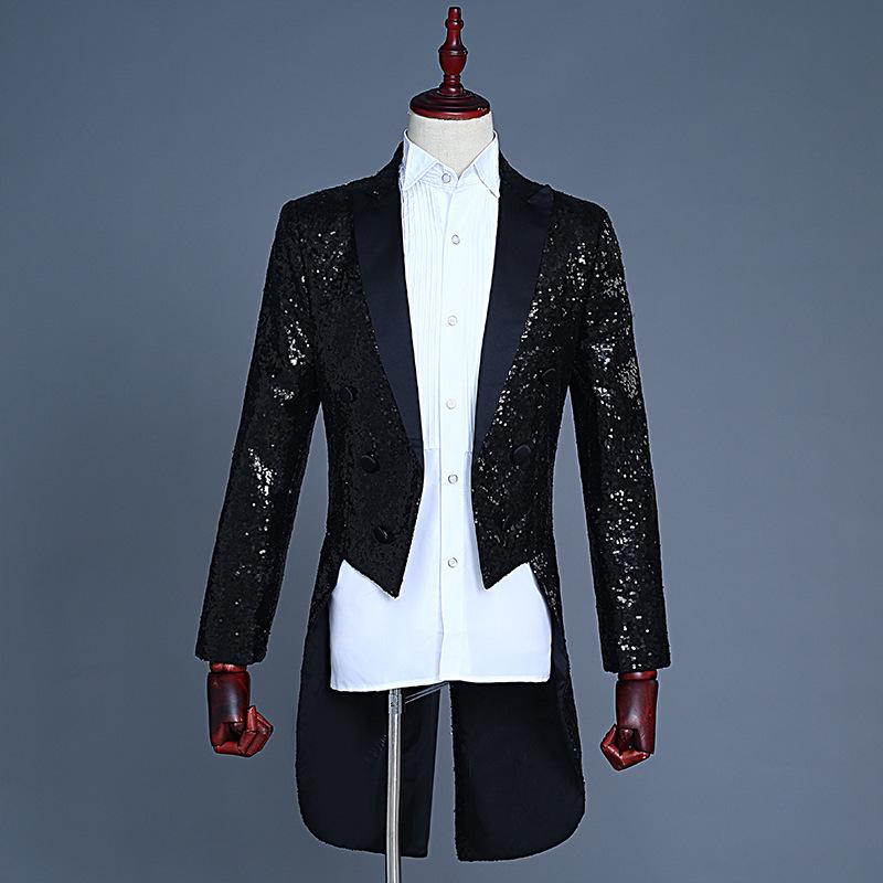 

Men s Sequin Magician Tailcoat for Stage, Clubs, or Choir Conductors M чёрный