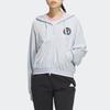 Adidas Verbiage Crop Jacket With Hood Women Jackets Light-Blue JE3605