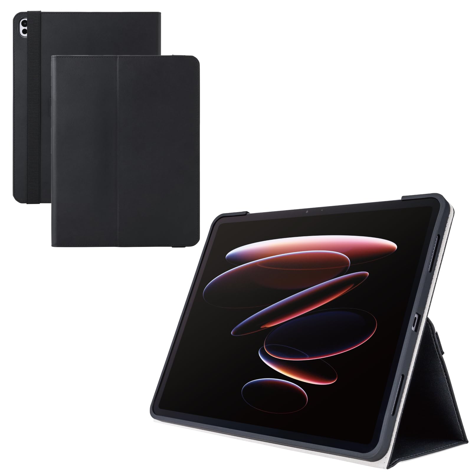 

ELECOM iPad Pro Soft with Two Stand Modes and Stylus Black 13-inch (M4) Case, Leather, Lightweight, Holder, (TB-A25PLPLF2BK)
