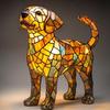 Gatto Cane Figurine in Resina Lampada LED con Interruttore di Alimentazione USB per Decorazione Soggiorno