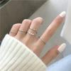 ’ 5Pcs Simple Wavy Ring Set For Women Girls Personality Temperament Mini Pearl Elegant Lovely Ring Jewelry Accessories Gifts