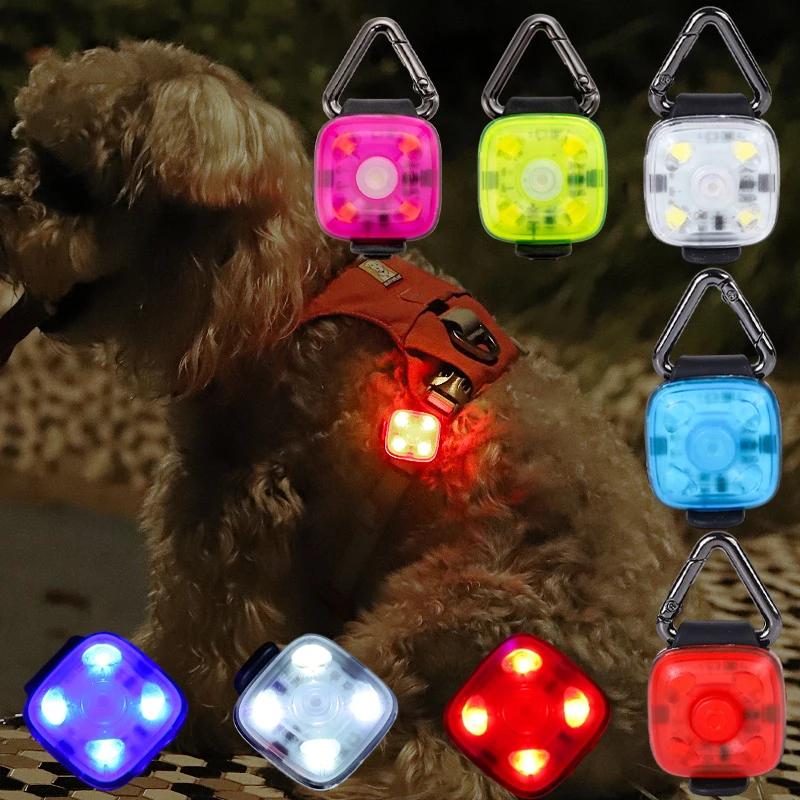 LED Dog Safety Light USB Rechargeable Luminous Pendant Waterproof Night Walking Warning Light for Pet Collars