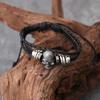 Retro Handmade Multi-Layer Skull Leather Bracelet Set - 5 Pieces