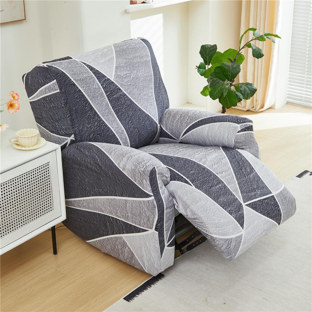 Recliner Chair Cover 4-Pieces, Stretch Sofa Slipcover 1 Seater Sofa Covers for Living Room Furniture Covers with Elastic Bottom