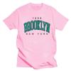 Sommer Locker BROOKLYN Bedruckt Rundhals Einfach Bedruckt Locker Lässig Rundhals T-Shirt Für Damen Sport Jogging Shirt