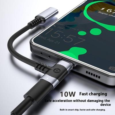 1Pcs Weave 12Cm Pd Cable Jack Universal Portable 2 In 1 Usb C Headphone Adapter 10W Dongle Type C Charging Cable