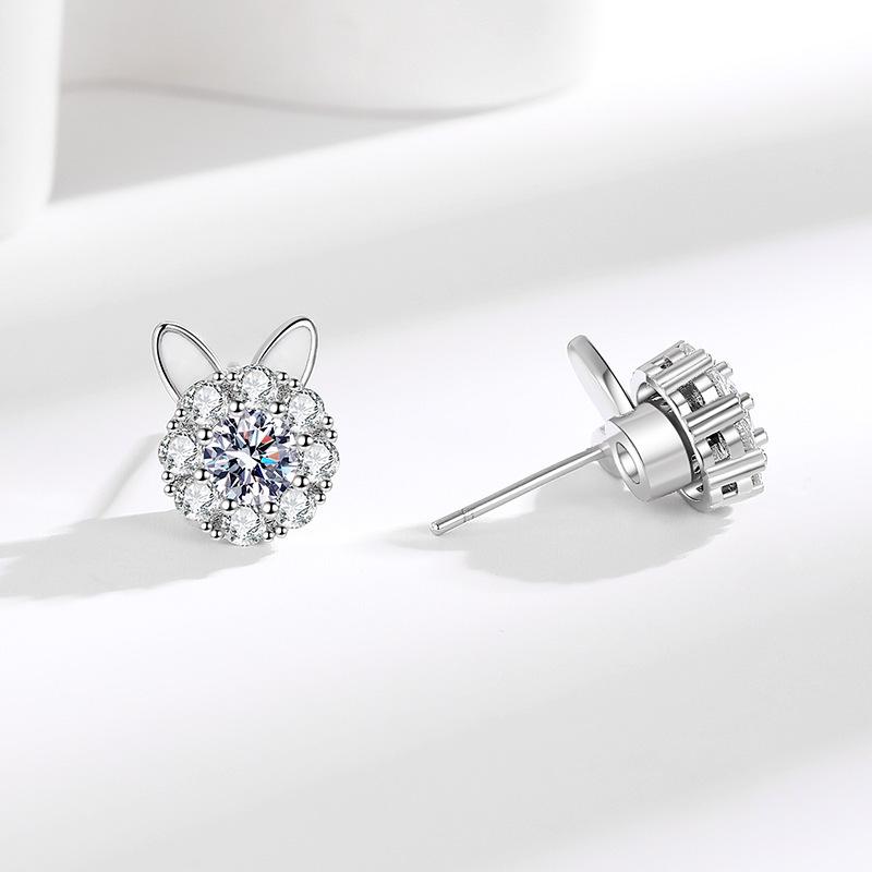 Zhuanzhuan Lucky Cat Adjustable Zircon Ring Set - Elegant Women's Light Luxury Jewelry