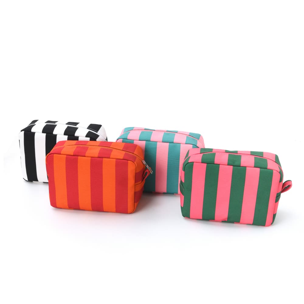 Striped Makeup Bag, Fashionable High-end Grooming Bag, Travel Large-capacity Portable Makeup Bag