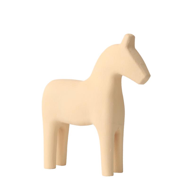 Adorno de Caballo de Madera Estilo Nórdico Morandi para Decoración de Hogar, Oficina o Sala de Estar