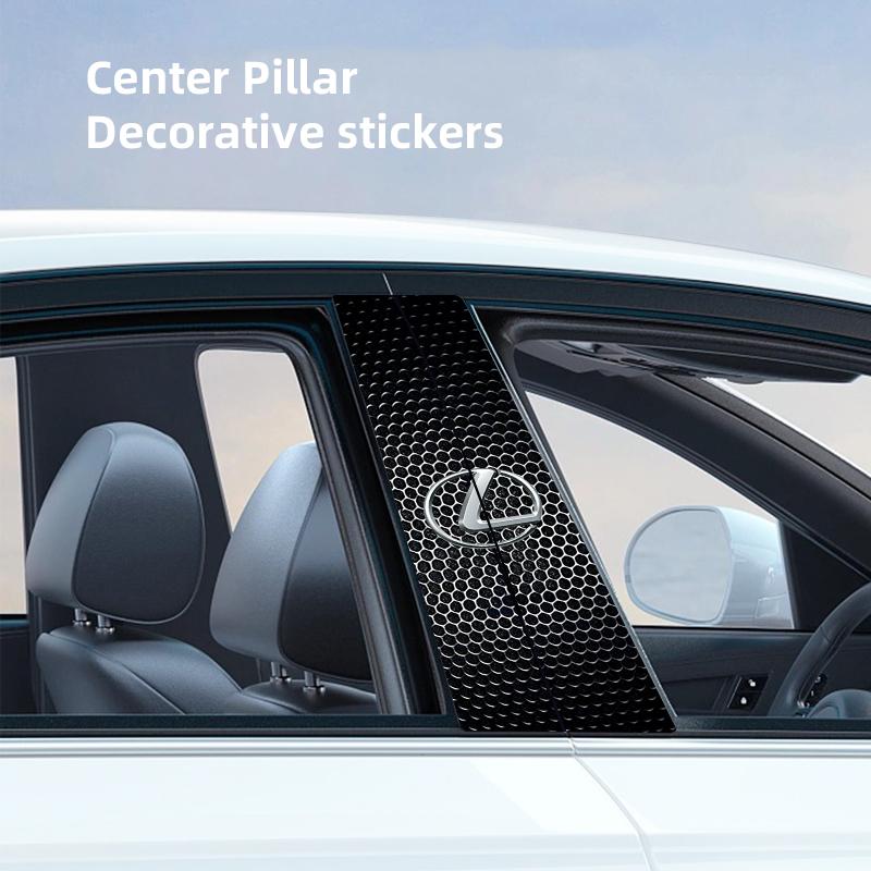 2Pcs Car B-pillar Sticker Door Center Pillar Anti-Scratch Decals For Lexus F-SPORT ES RX NX LS UX LM LX GX LC RZ IS CT GS RC HS AEU1