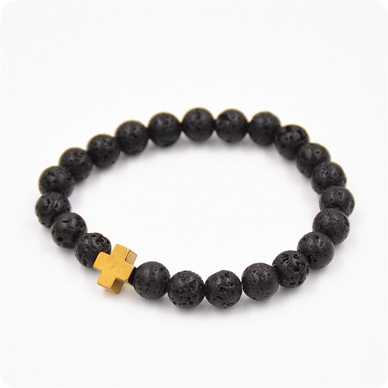 Colorful Agate & Lava Stone Buddhist Prayer Beads Bracelet, 8mm Natural Energy Stones