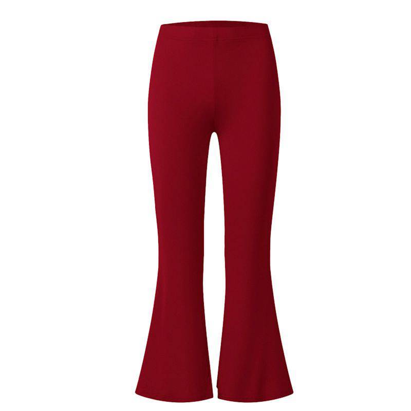 8-12 Years Kids Girls Solid Color Casual Flare Pants