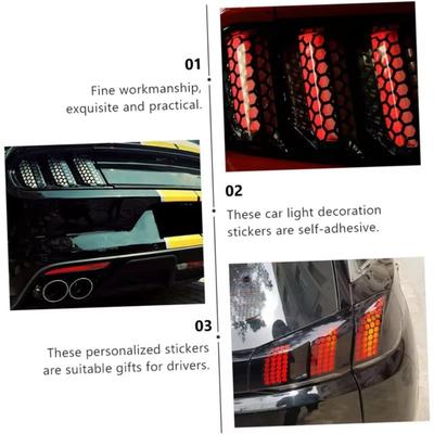 48x30cm Honeycomb Car Sticker DIY Universal Car Tail Light Lamp Stickers Hollow Grid Auto Taillight Cover Auto Wrap Decoration