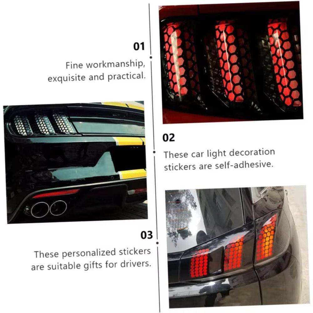 48x30cm Wabenmuster Autoaufkleber DIY Universelle Auto-Rücklicht-Lampenaufkleber Hohlgitter Auto-Rücklichtabdeckung Auto-Wrap-Dekoration