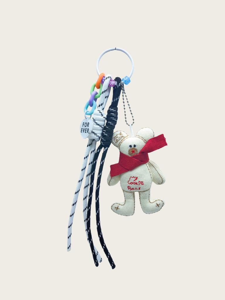 Fabric Filled Cotton Cartoon Bear Keychain Versatile Girls Trend Scarf Little Bear Bear Pendant Bag Pendant