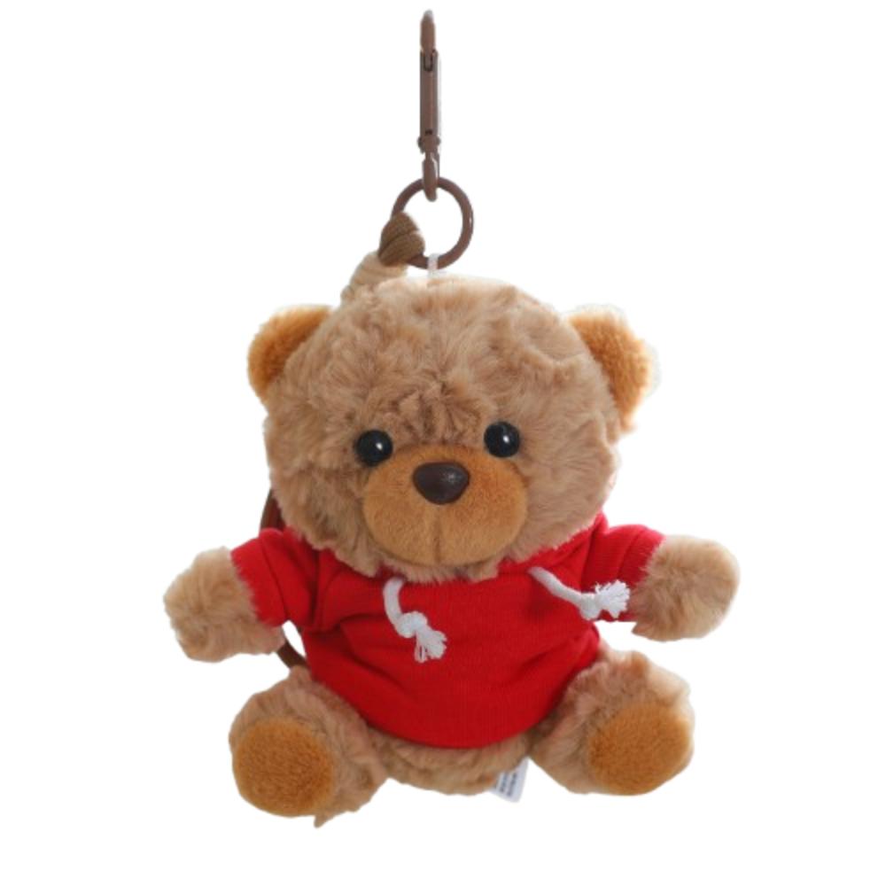

Kawaii Bear Plush KeyChain Cartoon Little Bear Stuffed Doll Hoodie Bear Pendant Decoration червоний