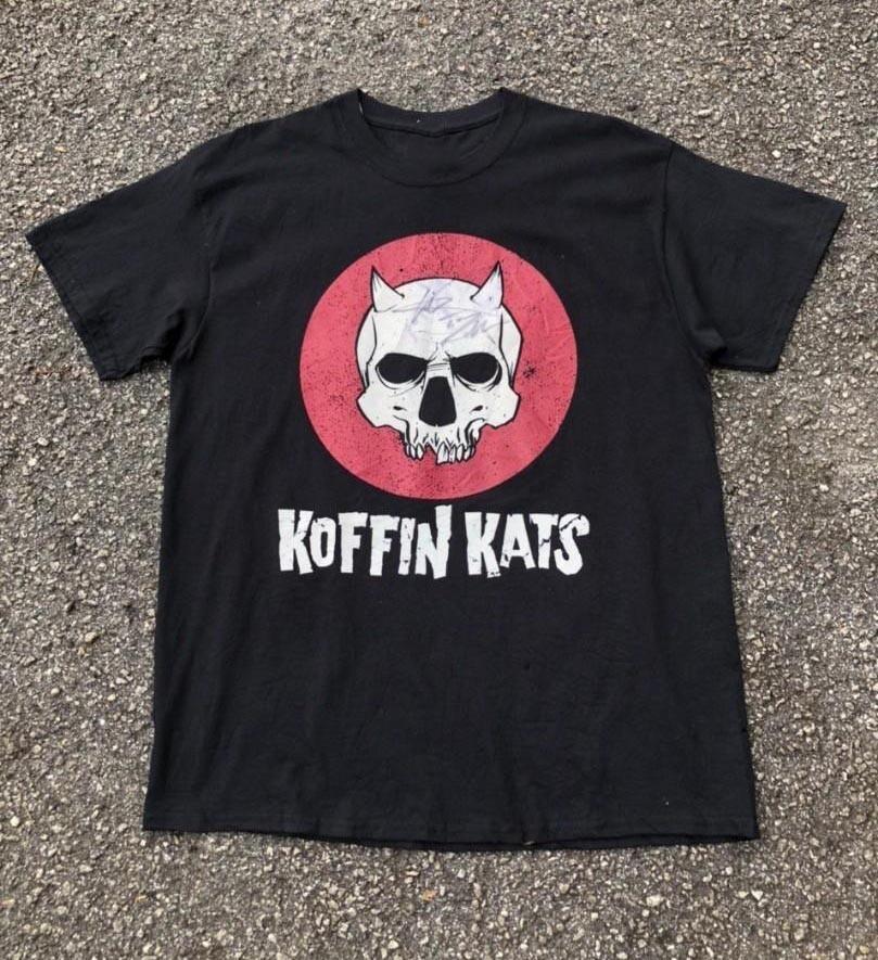 Vtg The Koffin Kats Punk Rock Band Cotton Black Full Size Shirt For Men KN193 Unisex T-Shirt XL