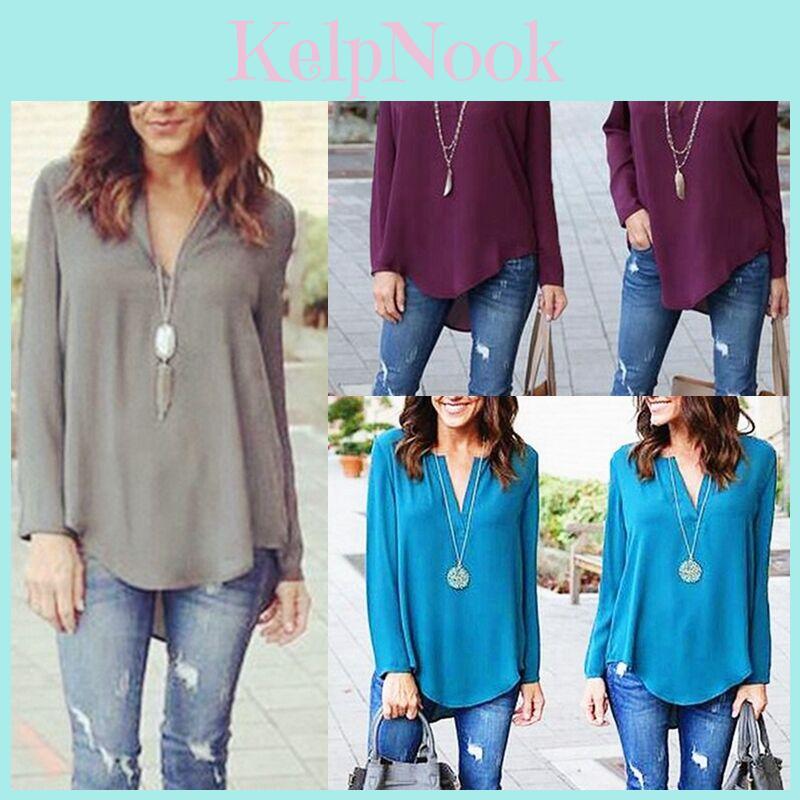 Elegant Fashion Women Blouse Chiffon Long Sleeve Ladies T Shirt Casual Loose Shirt Tops