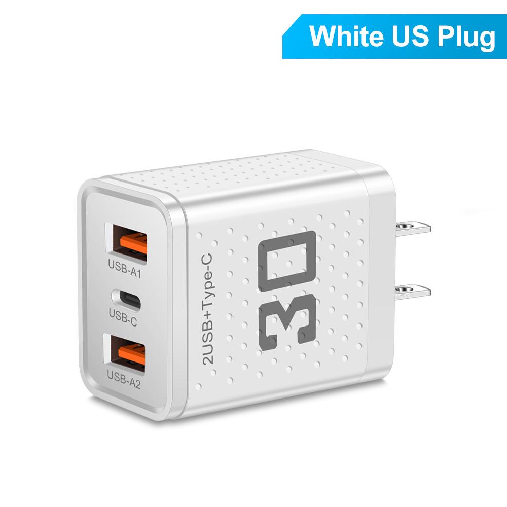 2.4A PD+2USB Travel Charger - US/EU/UK Plug
