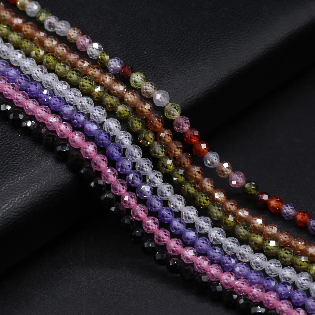Natural Stone Faceted Beads Zircon Small Beads 4 MM Charms For Jewelry Making DIY Necklace Bracelet Earrings Accessory