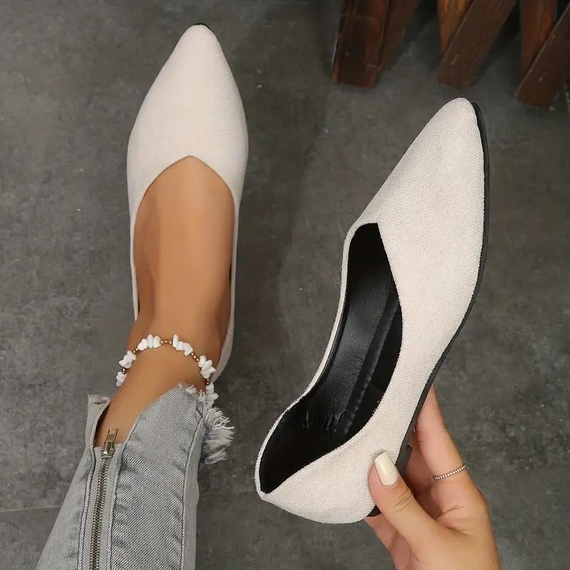 

Новые женские туфли на плоской подошве, новые вязаные дышащие туфли с острым носком, модные нескользящие удобные туфли для женщин, Zapatos De Mujer 35 бежевый