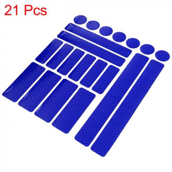 21pcs Blue Reflective Safety Warning Tape for Car Bumper Reflector Sticker Decal