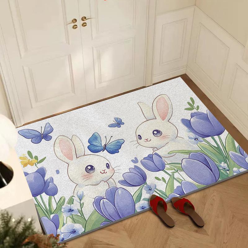 

Входная дверь мультяшный шелковый коврик для пола входная дверь грязезащитный коврик для улицы пылеотталкивающий ковер можно сделать на заказ 40 * 60CM silk ring