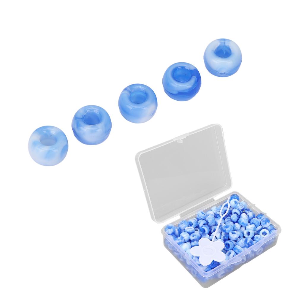 Pony Beads Kit Candy Color DIY Jewelry Making Beads Hair Beads for Bracelet Necklace Crafts MakingBlue
