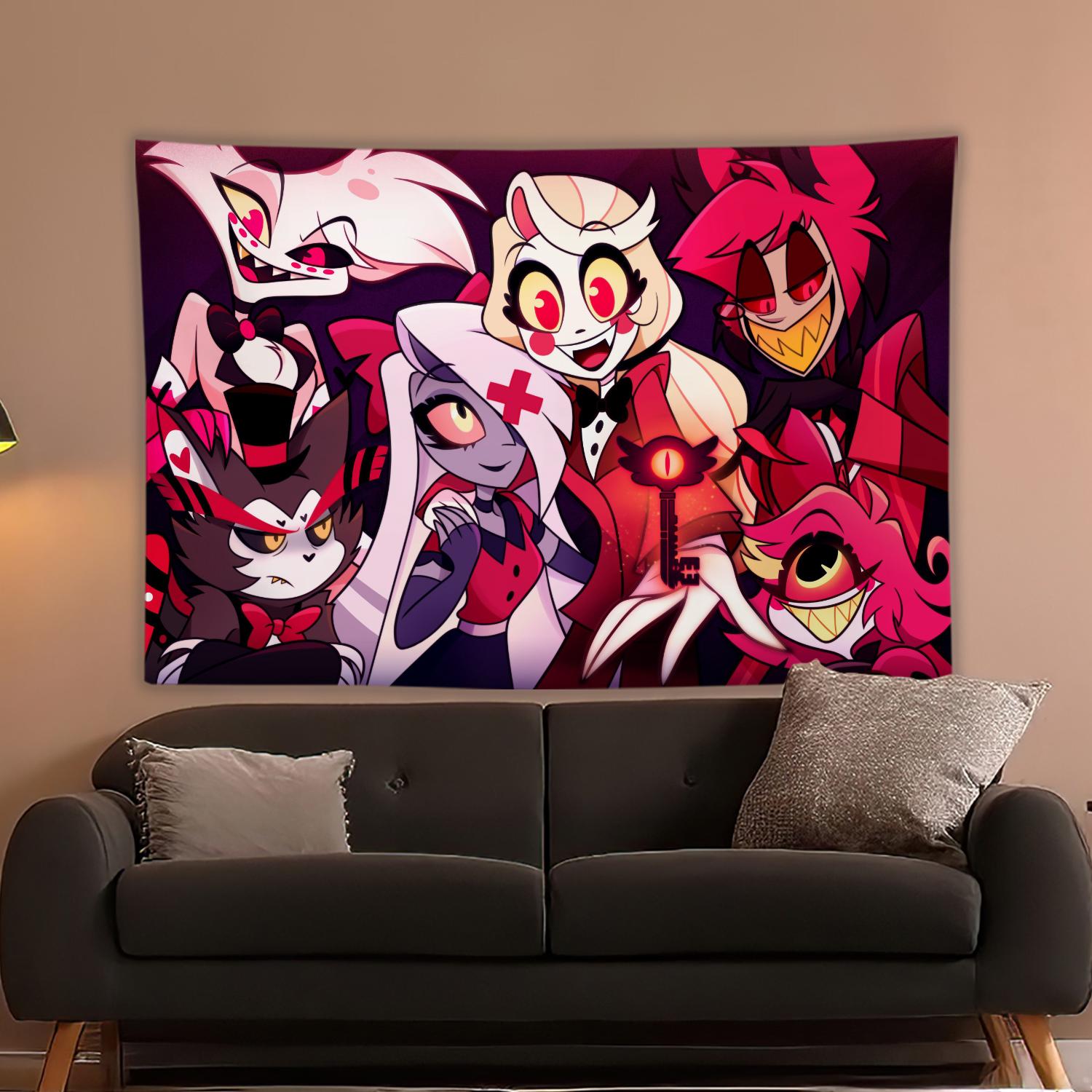 Jmg Household Supplies Unisex Anime Hazbin Hotel Cartoon Printed Tapestry Room Decoration Banner Hanging Room Decoration Party Decoration