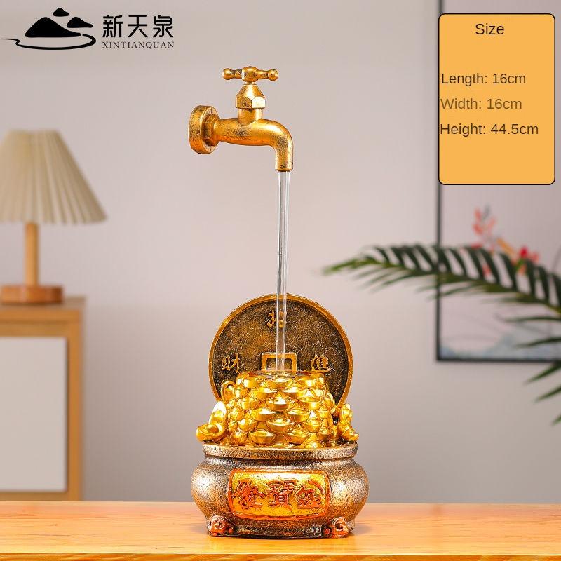 Cornucopia Water Generating Ornaments Circulating Water Chinese Style Simple Household Office Creative Desktop Resin Decoration