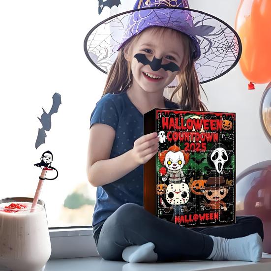 Halloween Countdown Calendar Countdown Box Scary Doll Collectible Horror Figures Spooky Character Advent Hanging Decor for Kids