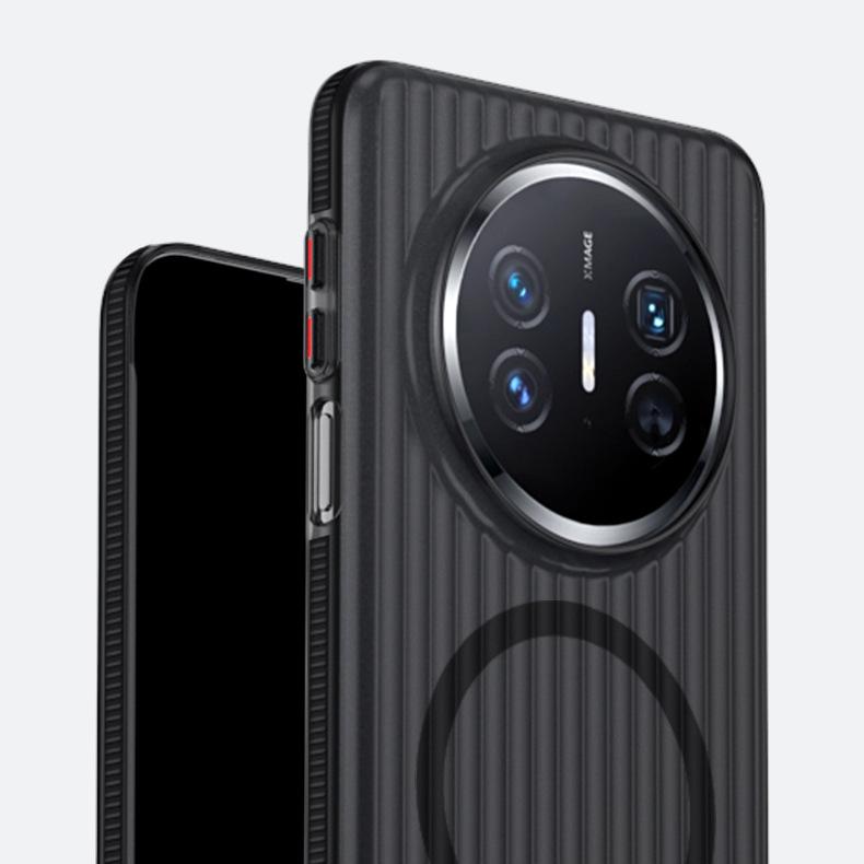 Compatible with Huawei mate80Pro phone case, corrugated grating magnetic non-slip mate70Pro shockproof protective case