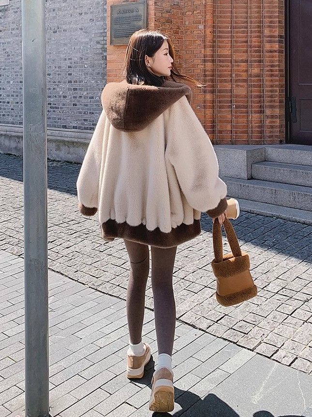 Fauler Wind Imitation Nerz Fleece Pelzmantel Damen Winter Neu Verdickt Mantel Wolle Baumwolle Mantel Baumwollmantel