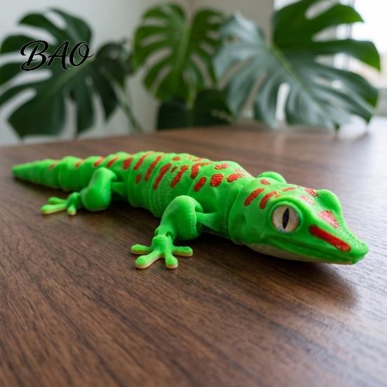 3D Printed Gecko Toy Leopard Figurine, Realistic Articulated Chameleon Fidget Toy, Animal Decor Flexible Jointed Lizard Model, Shape Desk Decoration