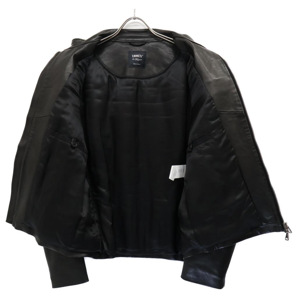 EMMETI Andrea Padded Single-breasted Lambskin Jacket Jacket 50 blackUsed