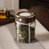 Sealed Jar, Space-Saving Design with Airtight Lids, with One-Click Vacuum Sealing Glass Container, for Tea Coffee Beans Snacks