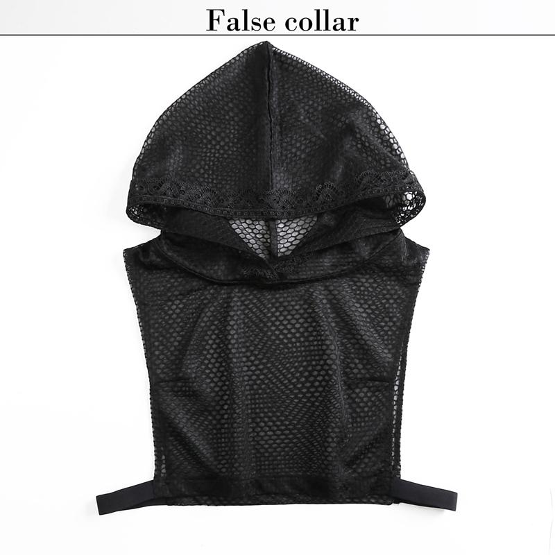 Casual Detachable Hollow Out Fake Collar With Cap White Black Half Shirt Blouse Sweater Decoration False Collar Clothes Accessor