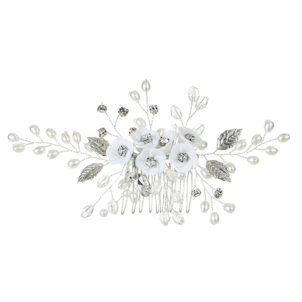 

Хрустальные стразы Заколки для волос невесты Винтажное украшение на голову Ювелирное изделие Подарок Свадебный гребень для волос для женщин серебряный