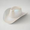 Popular Silver Top Hat, Neon Lights On the Luminous Space Cowboy Hat Fun Party Creative Dating
